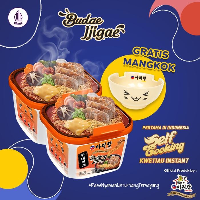 

Ready JT 2 Pcs Arirang Self Cooking Box Budae Jjigae 160g + Mangkok Instan Kuah
