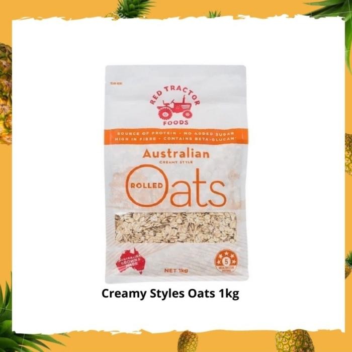 

Red Tractor Food Organic Creamy Style Rolled Oats 1kg Gandum Organik