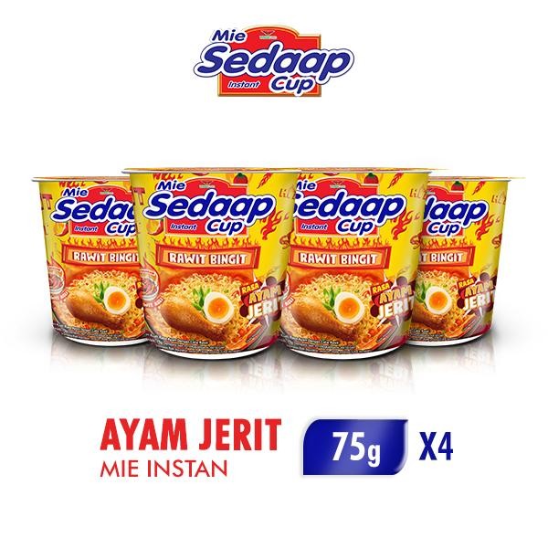 

Ready JT Sedaap Cup Mie Instan Ayam Jerit 75 gr x 4 pcs