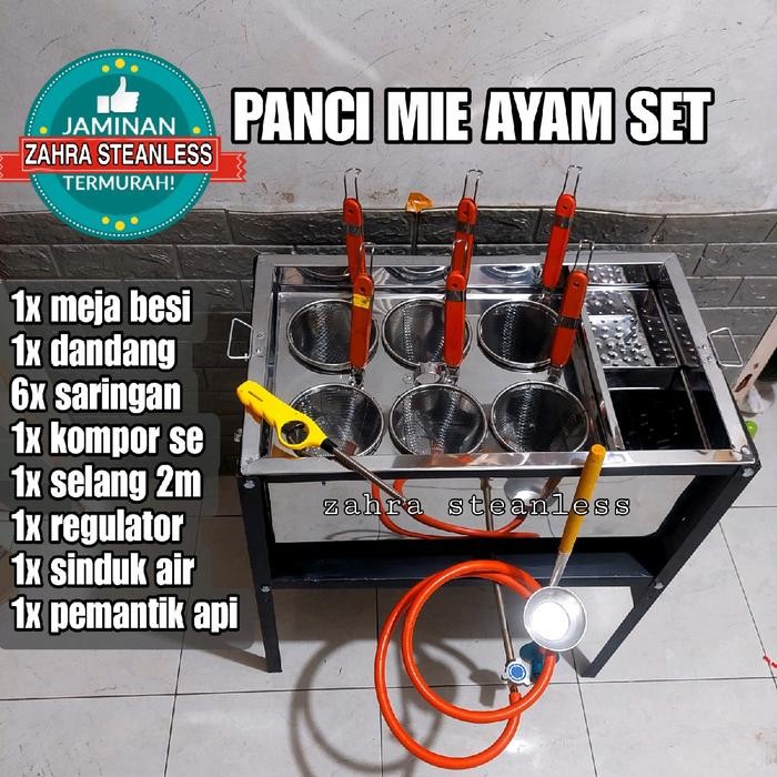 

Ready JT Dandang Mie Ayam 6 Lubang plus Kuah Set Lengkap/Panci Mie Ayam/Tong Mie