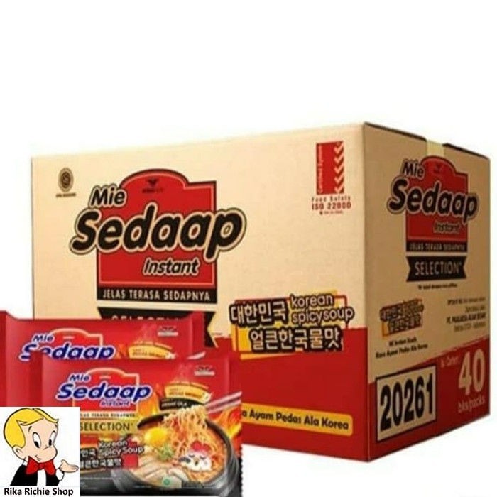 

Ready JT Mie Sedap Korean Spicy Soup 40 Pcs x 77 Gr (1 Dus) Halal