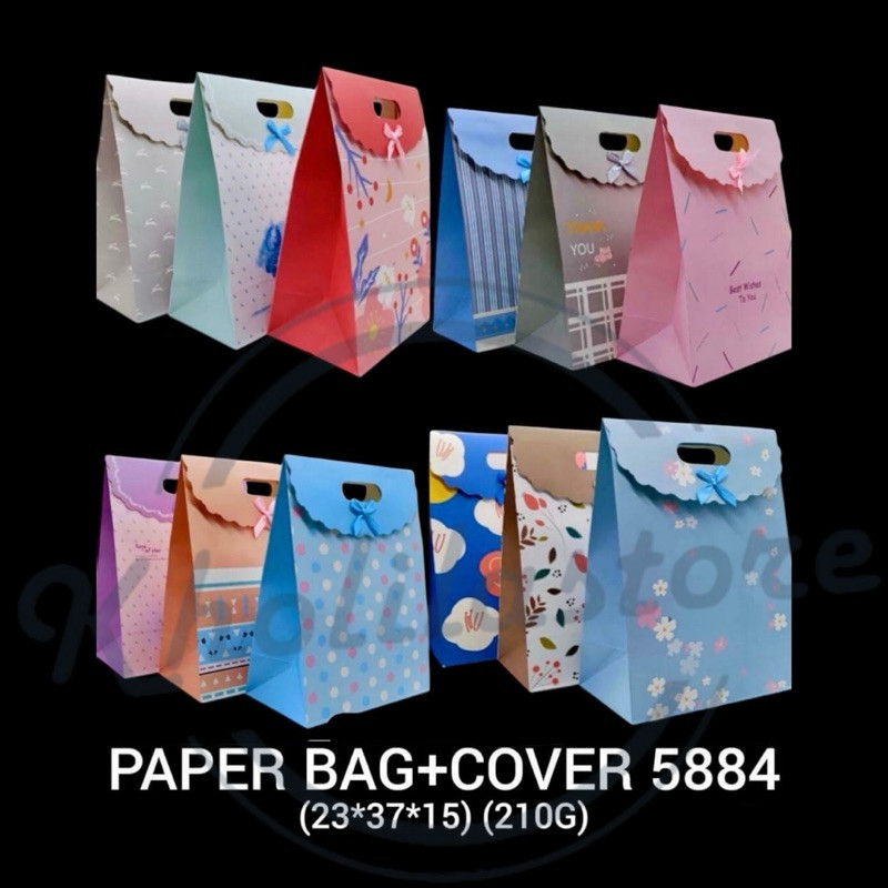 Terbaru Paper Bag Tutup Pita / Paper Bag Motif + Cover Ready