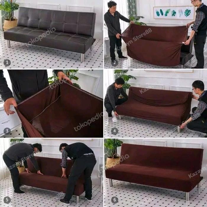 Cover Sofabed Polos Sarung Sofa Bed Informa Elastis Penutup Sofa Lipat Gratisongkir