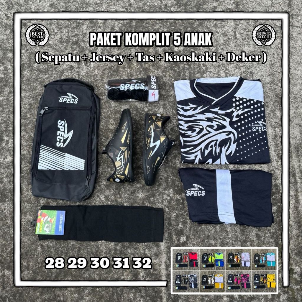 Paket Komplit Sepatu Futsal Anak Kecil Size 28 29 30 31 32 Sepatu Futsal Junior Kids Baby Murah