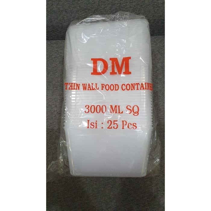 KOTAK MAKANAN/PLASTIK MAKANAN/THINWALL MERK DM 3000ML/3000 ML