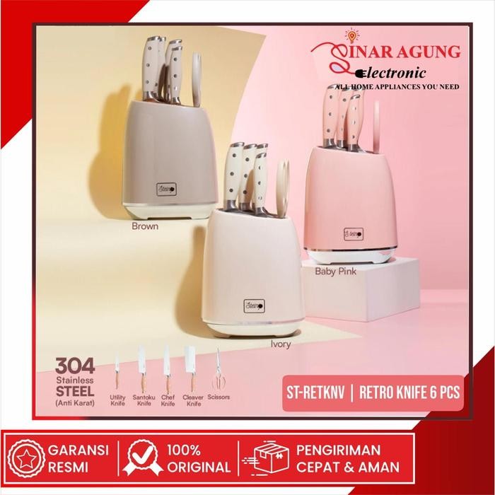 STEINCOOKWARE RETRO KNIVES STEIN 6 PCS PISAU SET ORIGINAL