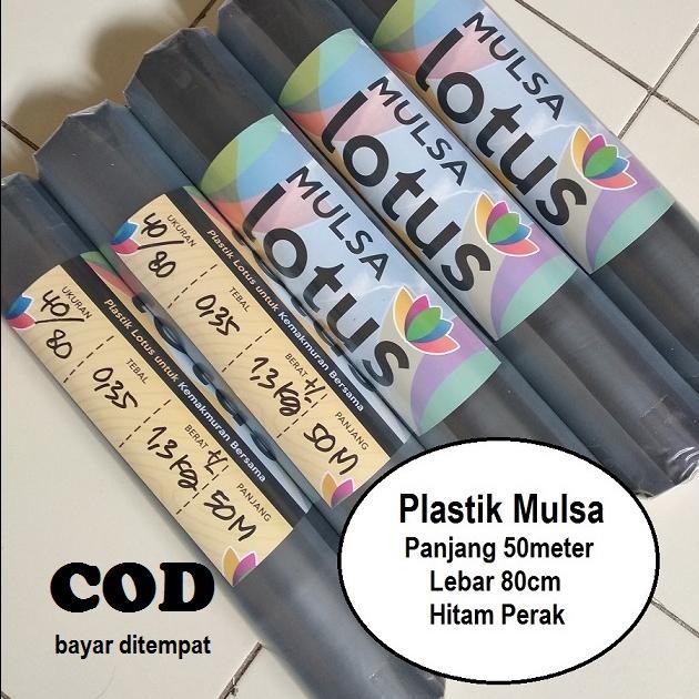 plastik mulsa pertanian hitam perak lebar 80 cm 1 rol tebal kuat bagus