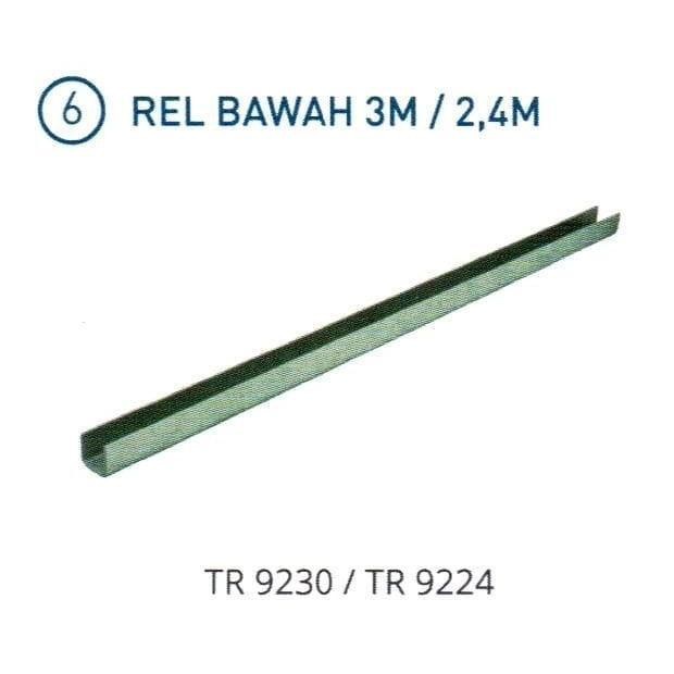 REL BAWAH DEKKSON TR 9230-3M GALV Rel Bawah Pintu Besi Lipat Gantung