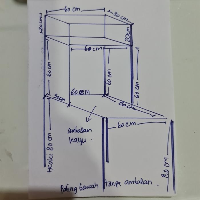 Meja Tatakan Besi Kulkas Custom Tingkat