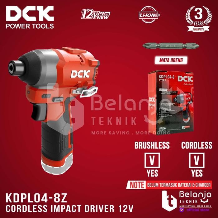 DCK Brushless Impact Driver Cordless 12V KDPL04-8EK Bor Obeng KDPL 04