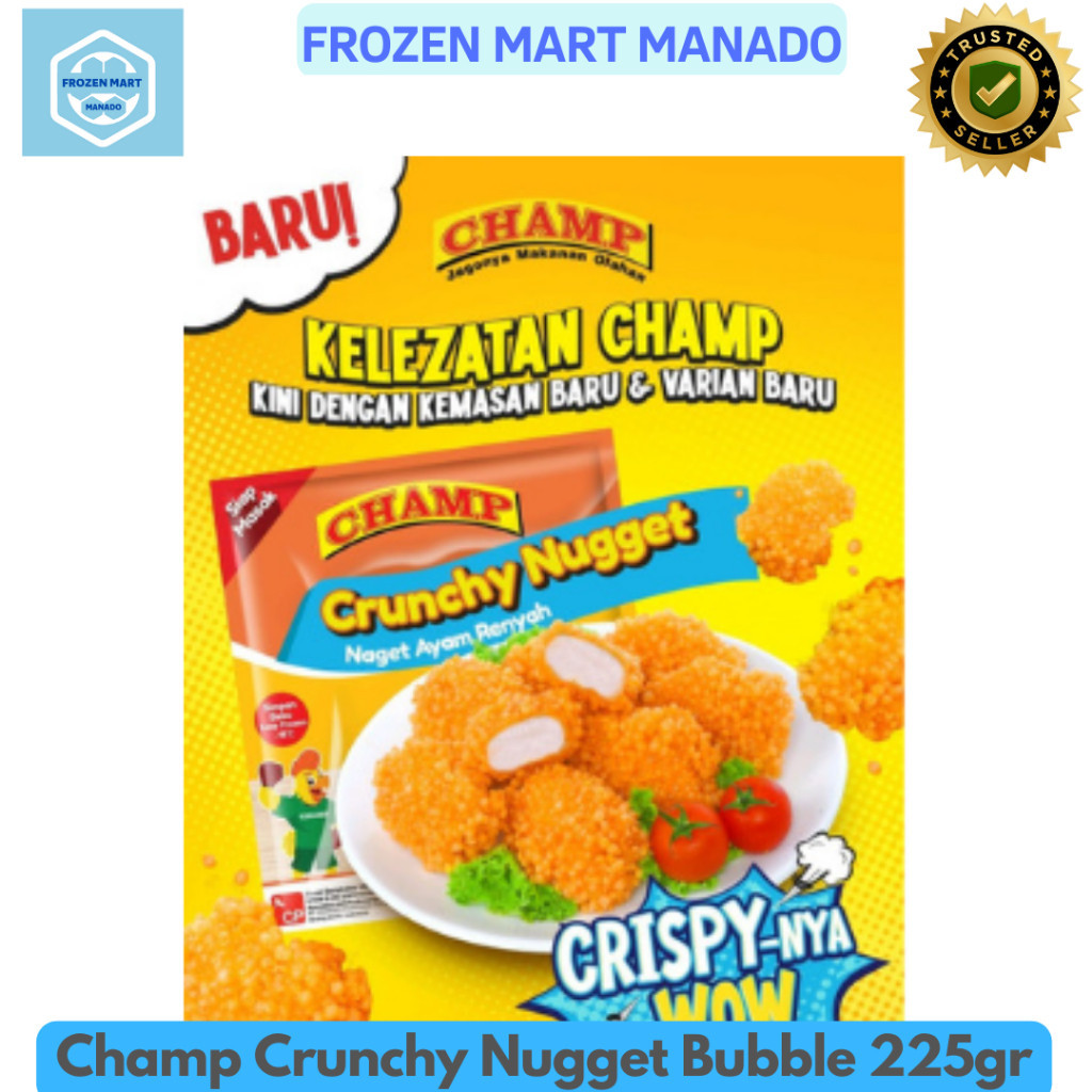 

Champ Crunchy Nugget Bubble 225gr - Frozen Food Tomohon