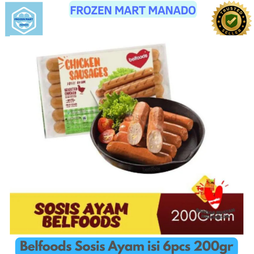 

Belfoods Sosis Ayam isi 6pcs 200gr - Frozen Food Tomohon