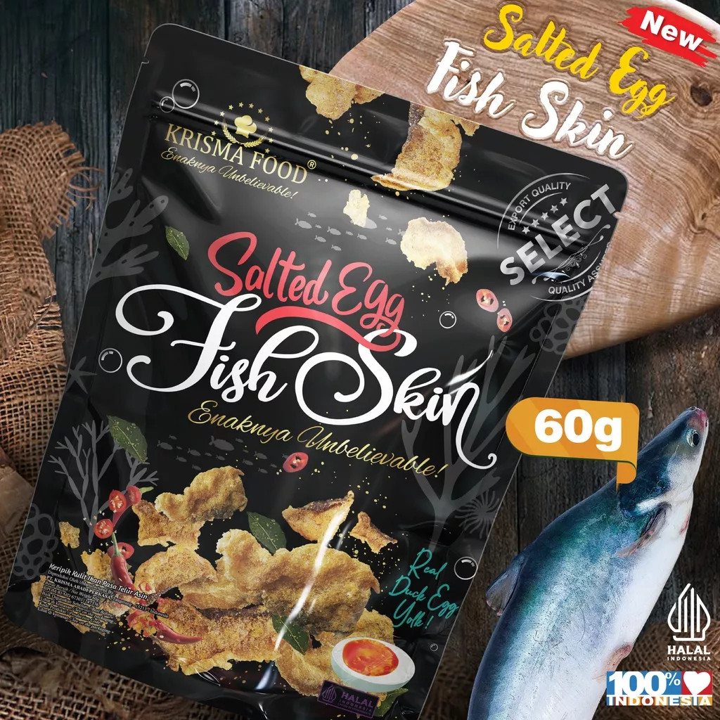 

Terlaris! Salted Egg Fish Skin / Potato Chips / Potato Stick 60GR - 100GR