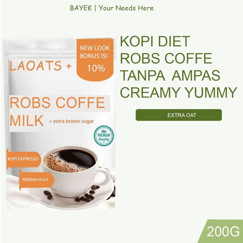 

PROMO Kopi Robusta Penurun Berat Badan Badan Susu Rendah Lemak Low Fat Milk Kopi Bubuk Murni Laoats