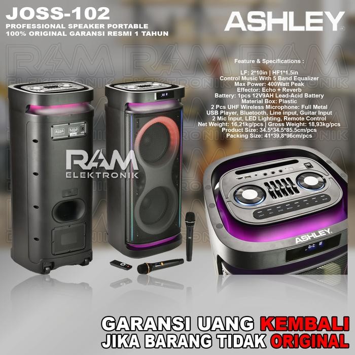 Speaker Portable Meeting 2 X 10 In Ashley Joss 102 Joss102