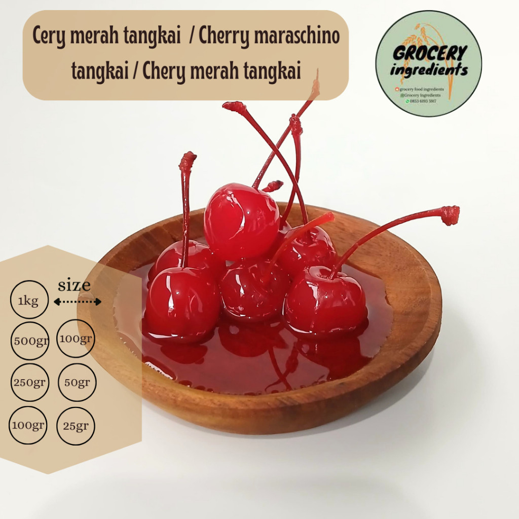

Lovely Back - Cery merah tangkai / Cherry maraschino tangkai / Chery merah tangka
