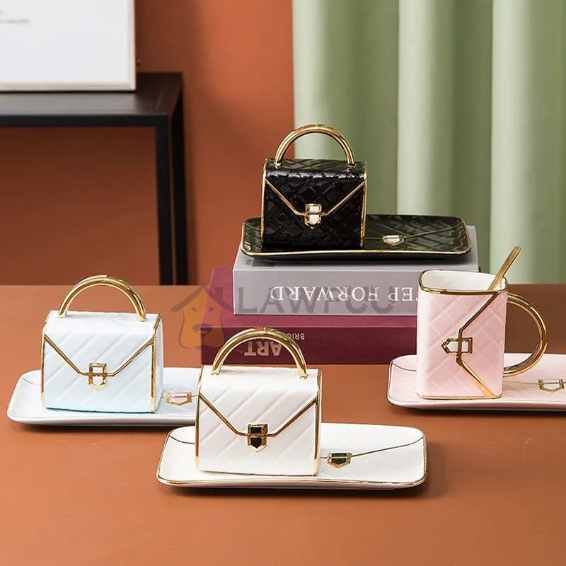 Set Teh Cangkir Teh Cangkir Kopi Keramik Mewah yang Indah Cangkir Keramik set Cangkir Bags keramik