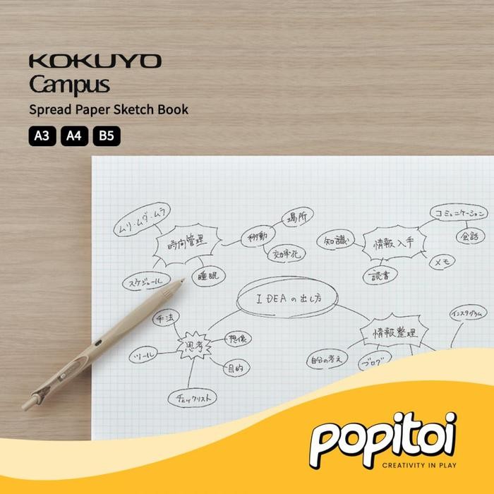 

Kokuyo Campus Spread Paper Sketch Book Kertas Buku Gambar Sketsa A3 A4 B5