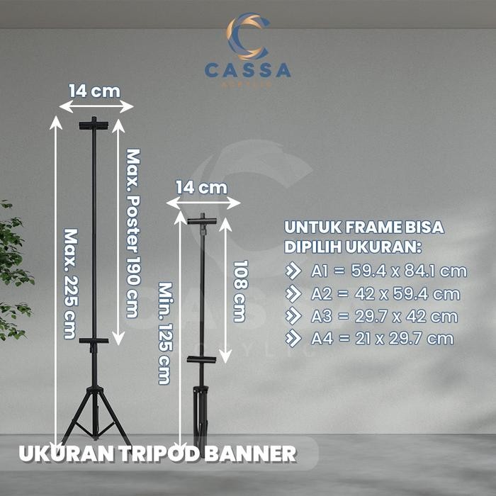 

Tripod Stand / Banner Display / Tiang Iklan Barcode Display Akrilik