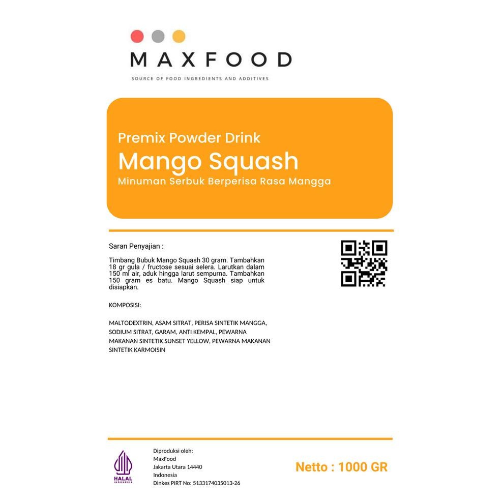 

Tjia Wu - 1Kg Mango Squash / Bubuk Minuman Squash Rasa Mangga