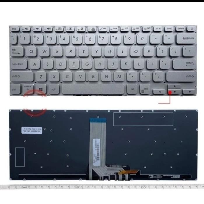 KEYBOARD LAPTOP ASUS VIVOBOOK A412 X412 A412DA A412F SILVER BACKLIGHT TERMURAH
