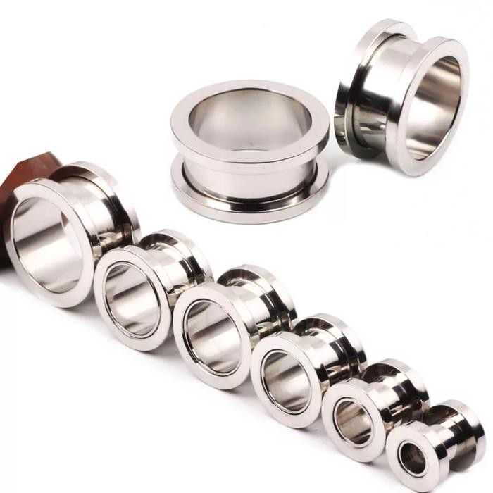 body stanless tindik Ear Tunnel Plugs Ear Expander Stretchers Piercing