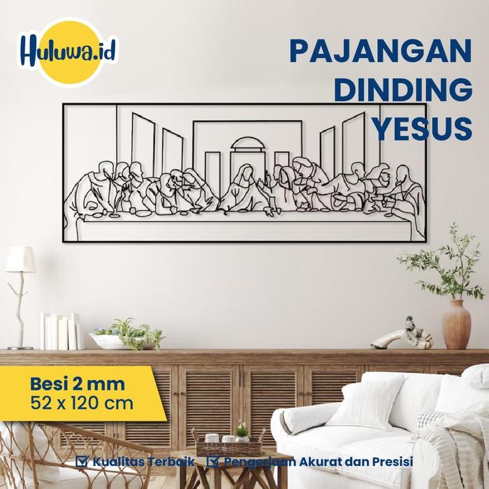 Terlaris Pajangan Dinding Yesus / Hiasan Dinding Penjamuan Kudus Terakhir Metal / Hiasan Dinding