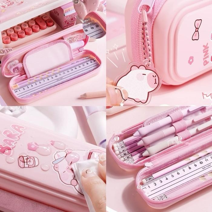 

EVA LARGE CASE PENCIL BOX 3D KOTAK PENSIL BESAR CAPYBARA UNICORN STATIONARY CASE