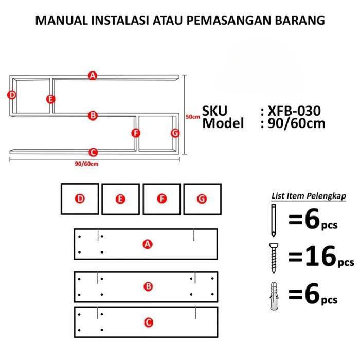 Cozycraft - Rak Dinding Model S Sekat Kotak Persegi Multifungsi Modern Minimalis Untuk Buku Novel