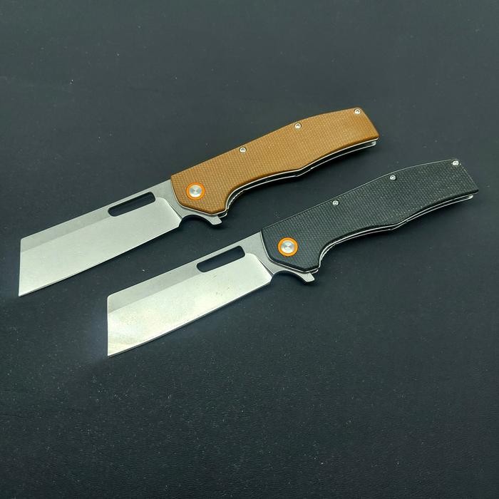 Pisau Lipat D2 Chopper Micarta Handle