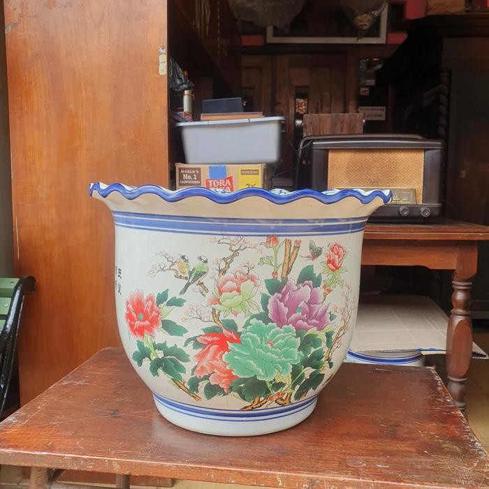 guci pot tanam jumbo keramik family rose Kode 1215