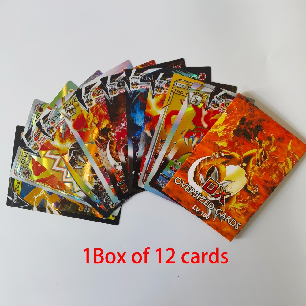 Oversized Pokemon 12Pcs Jumbo Letters Cards Vmax Vstar Gx Arceus Pika u  arizard Super Shiny Rare