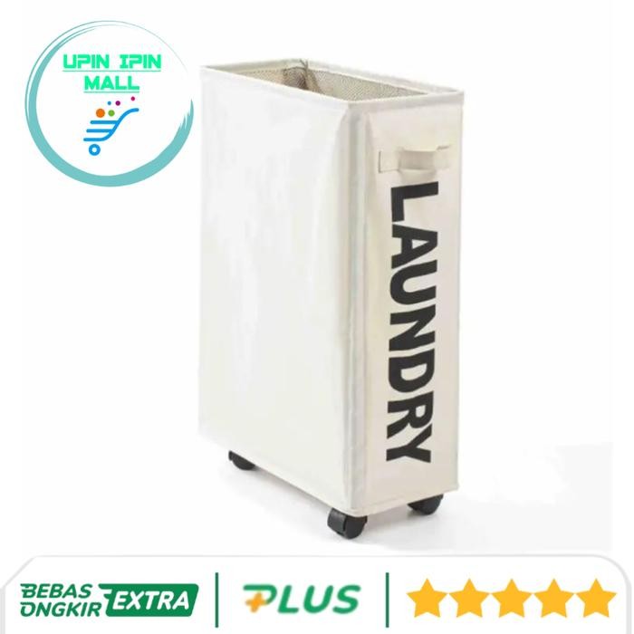 Tas Lipat Keranjang Cucian Besar Tas Penyimpanan Pakaian dengan Roda
