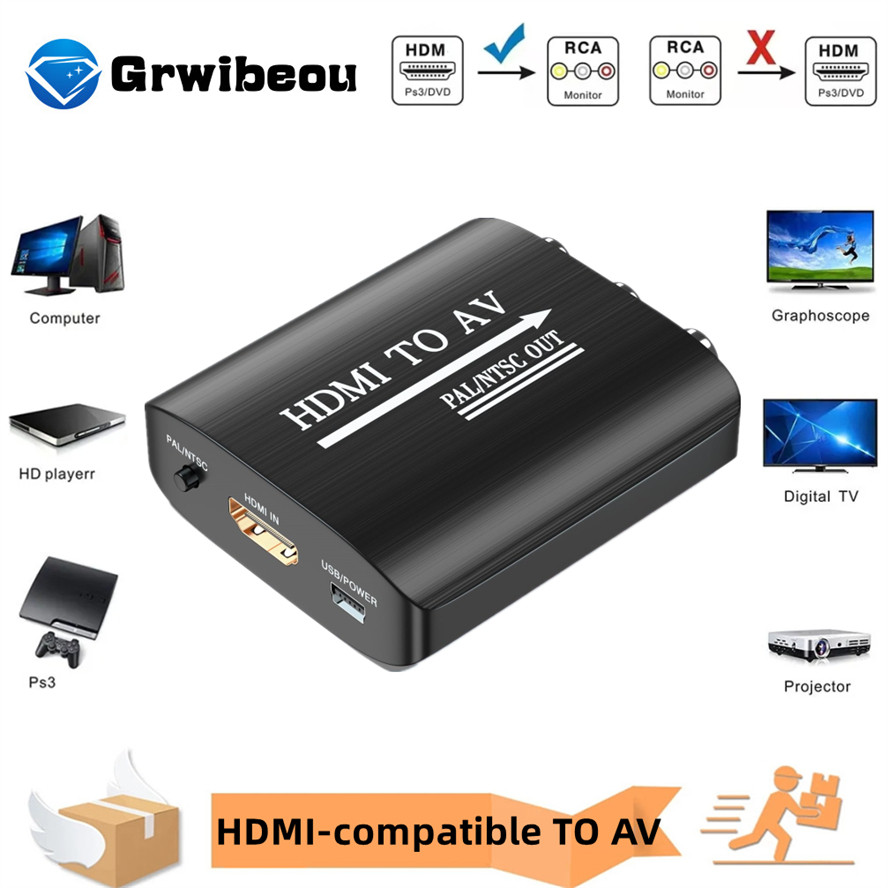 HDMI-compatible TO AV converter Adapter HDMI To RCA Audio Video