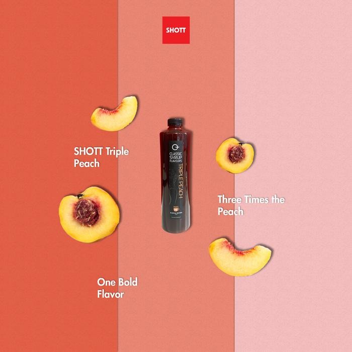 

Sirup Rasa Triple Peach Merk SHOTT Quarterpast 1500mL - Rasa No.1