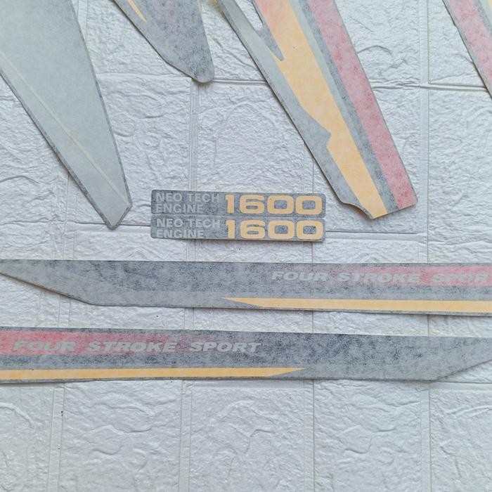 Striping lis body Honda GL pro neotech 1997 merah kuning laminasi NOS