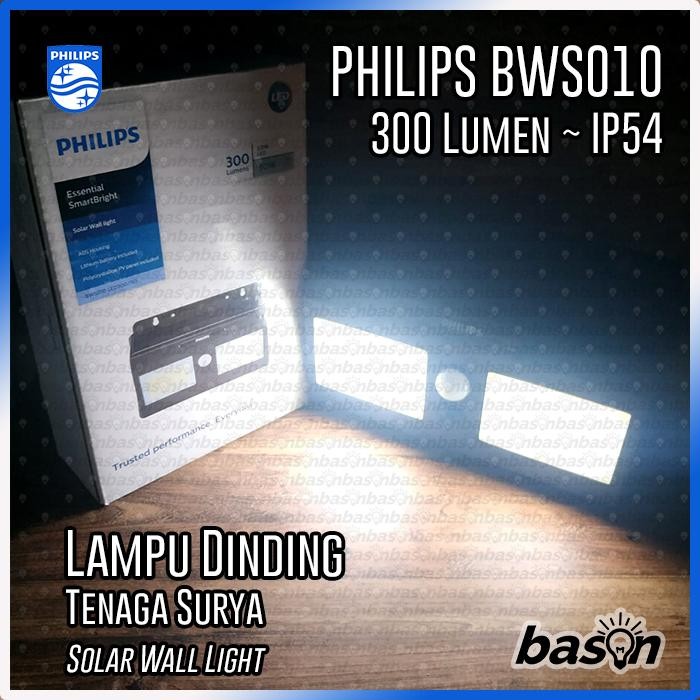 PHILIPS BWS010 LED300 Solar Wall Light Lampu Tenaga Surya Sensor Gerak