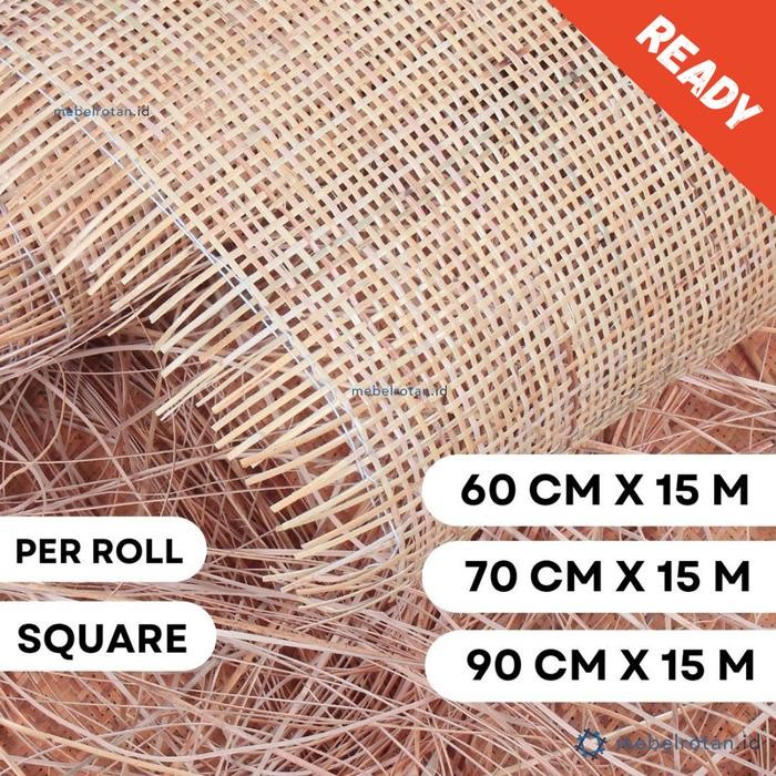 PREMIUM Anyaman Rotan Lembaran Webbing Square 60/70/90 CM Per Roll