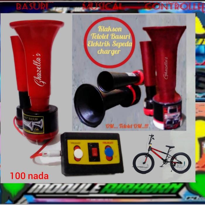 PREMIUM Klakson Telolet Basuri Charger Bel Elektrik Sepeda