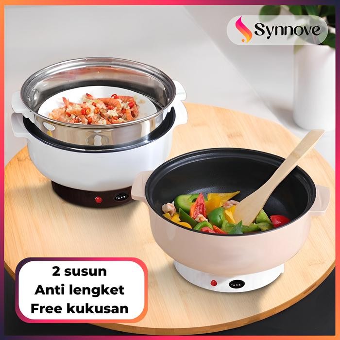 Panci Listrik Serbaguna Free Kukusan Panci Elektrik Multifungsi Steamer Panci Kukus