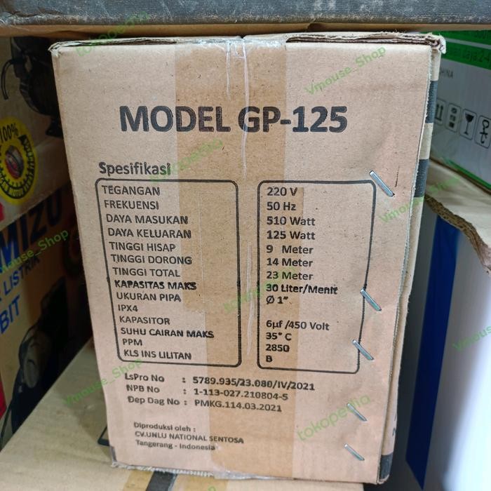 POMPA AIR NATIONAL ION GP 125 - MESIN AIR NATIONAL - POMPA AIR MURAH