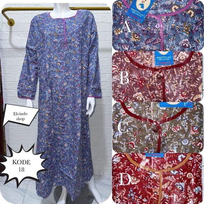 Longdress /Daster panjang/ Home Dress Lengan Panjang Katun Motif Bunga pretty girl busui frendly