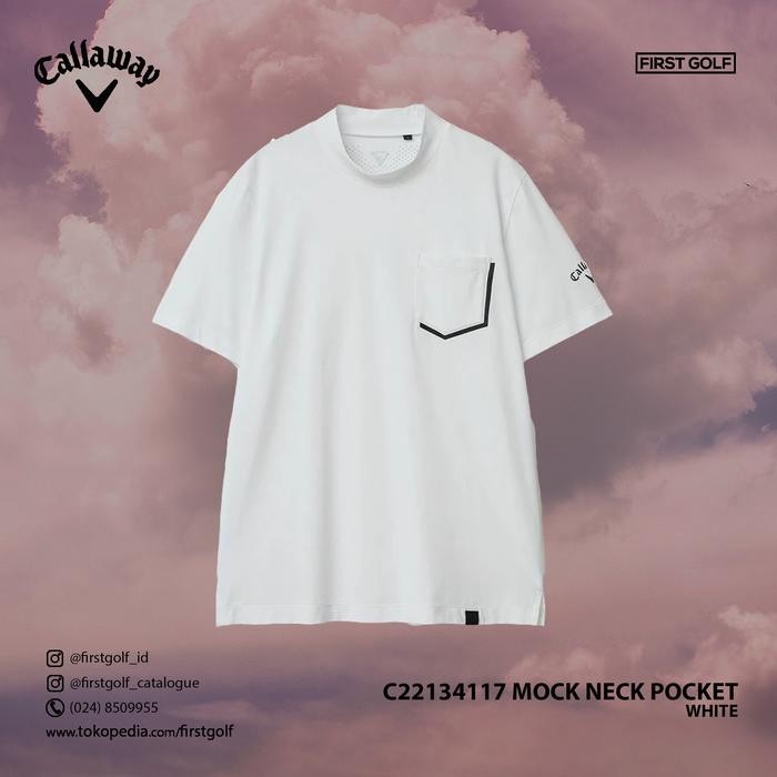 Callaway Ss22 Shirt Ss Mock Neck Pocket / Baju Golf Pria Terbaru