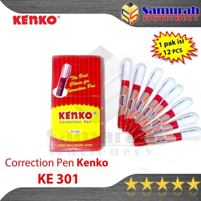

correction pen kenko ke-301 merah / tip-ex cair ke 301 1 box isi 12 pcs / tipe x fluid bentuk