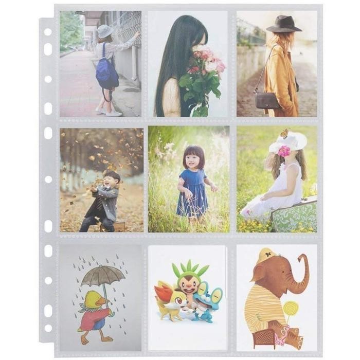 

10PCS 9 POCKETS A4 BINDER SLEEVE CLEAR SLEEVE PHOTOCARD BINDER SLEEVES KODE 476