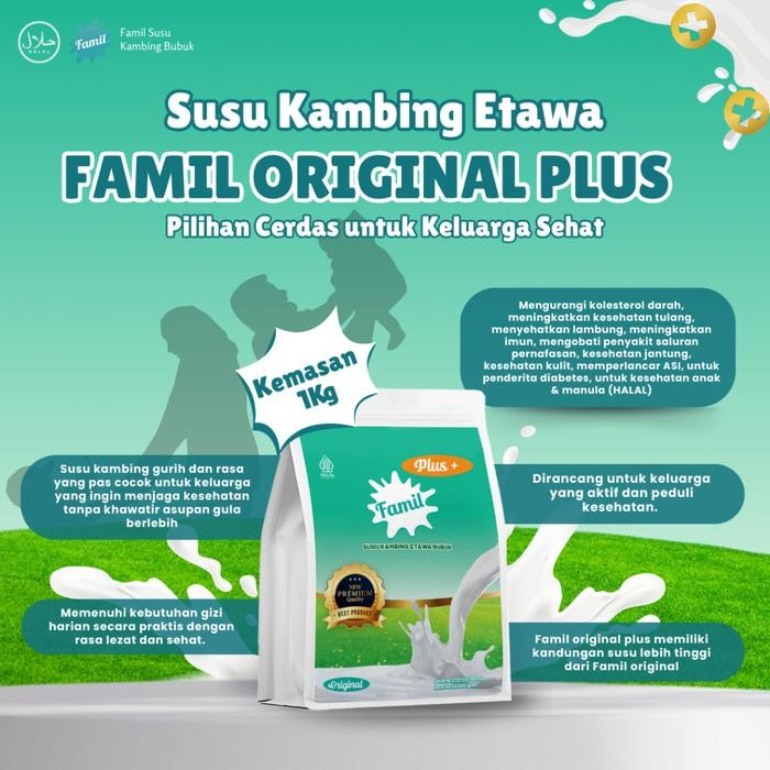 

Barbara.storee Susu Kambing Etawa Bubuk 1kg Halal Kaya Manfaat / Famil Original Plus