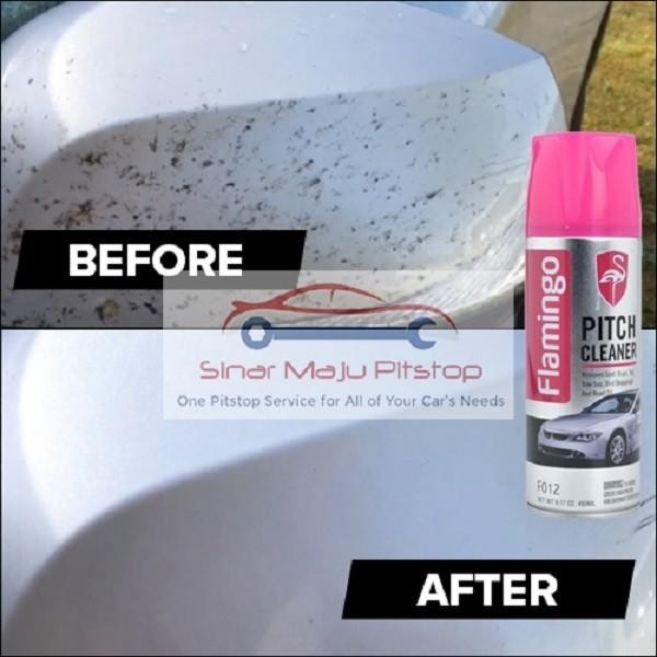 Cairan Spray Foam Penghilang Kotoran Burung Getah Pohon Aspal Body Mobil - FLAMINGO PITCH CLEANER