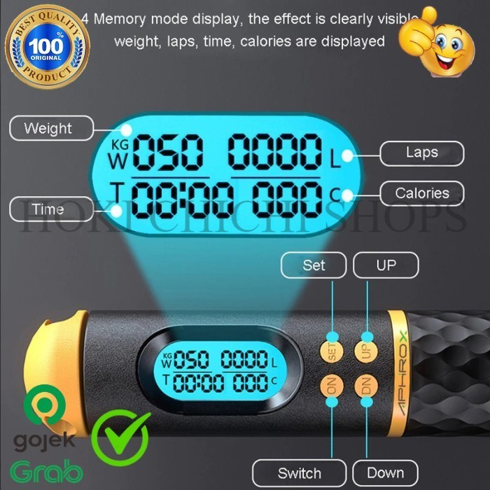 TALI SKIPPING PREMIUM DENGAN LED SKIPPING ROPE WITH LED ORIGINAL CC