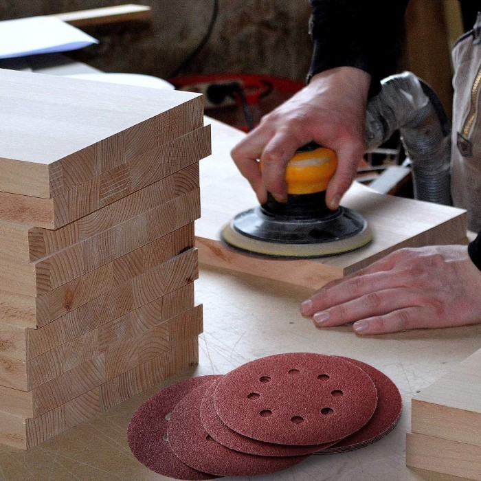 Amplas Bulat Velcro Disc 5 Inch 8 Lubang Paper Grit P80/180/240/320/400/800/1000/1500/2000/3000 5