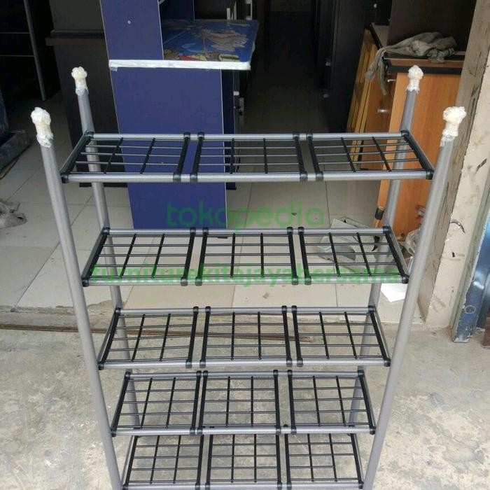 rak sepatu besi 4 susun